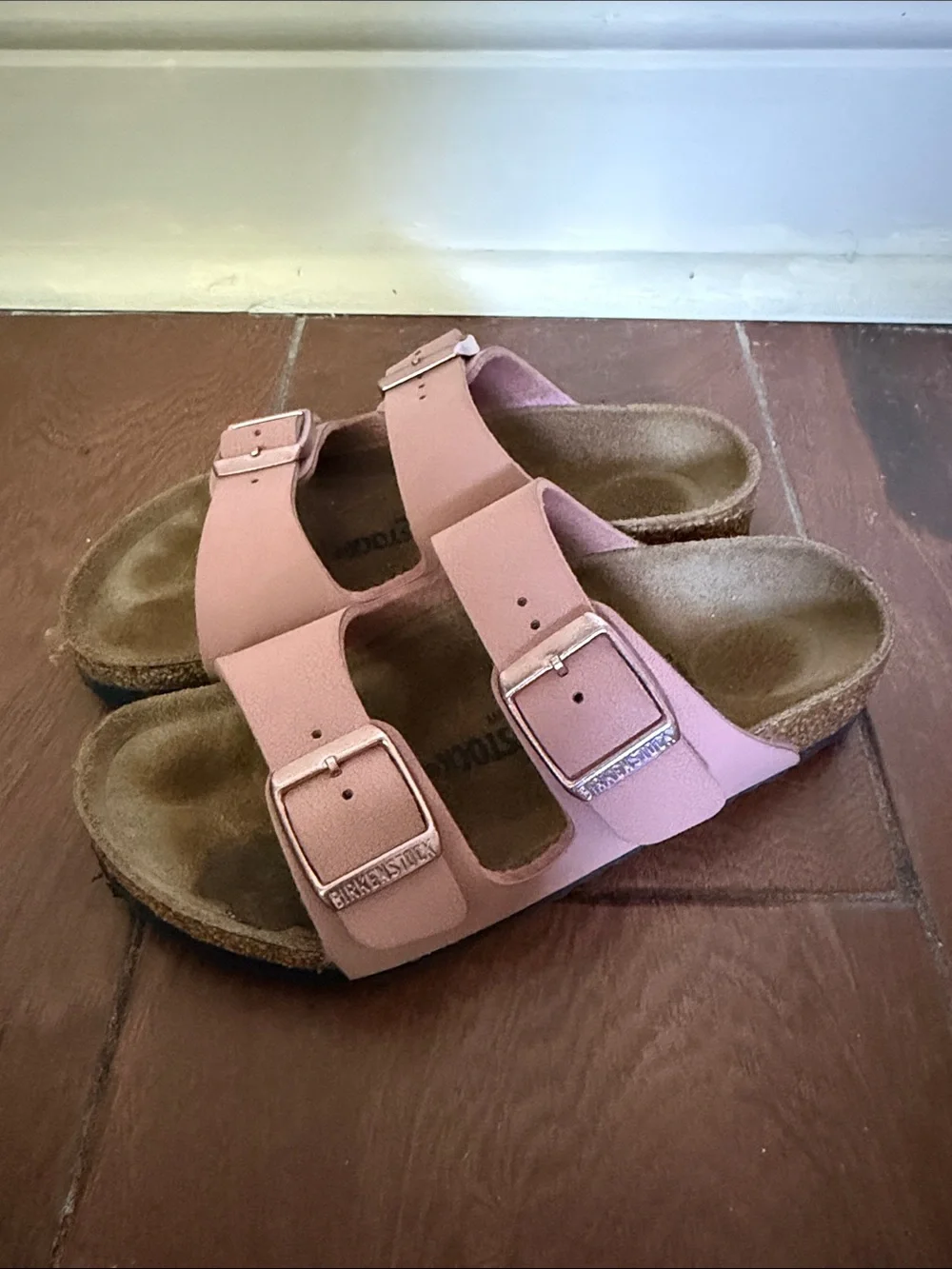 Birkenstock Kids Pink Double-Strap Slide Sandals